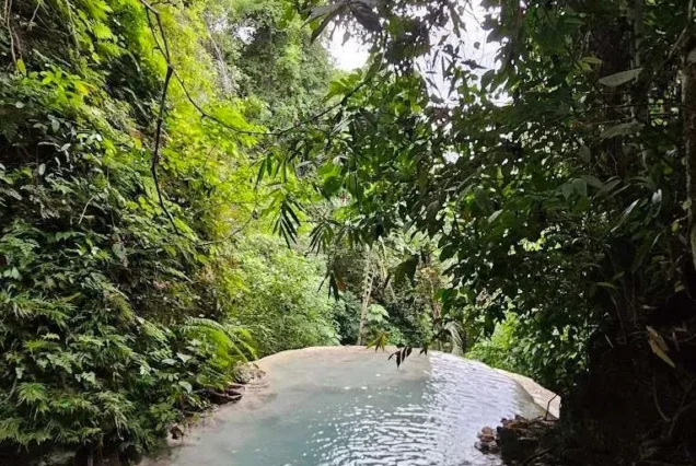 Multi-tiered watefall in Samboan Cebu - highlight of Oslob Whale Shark & Aguinid Falls Day Tour.