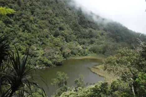 Lake Yagumyum, one of the crater lakes on Mount Talinis in the Philippines. Highlights of Mt. Talinis Day Hike.