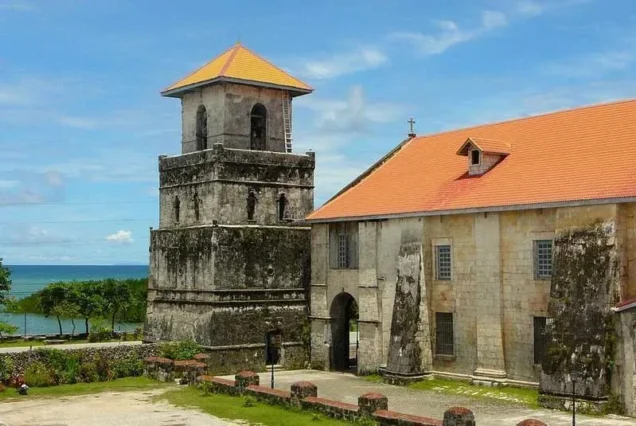 Historic Baclayon Church in Bohol, featuring its centuries-old stone architecture and church façade.