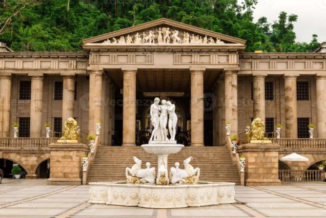 Temple of Leah overlooking Cebu City, Philippines, featuring grand Roman-inspired architecture.