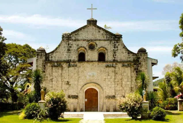 Navalas Church in Guimaras, featuring its historic stone façade and traditional Catholic church architecture.