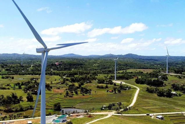Wind turbine in Guimaras surrounded by the island’s lush green landscape and scenic countryside.